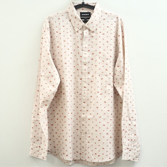 Bonobos Everyday Men's Shirt Buttondown Printed Tailored Fit Long XXL NEW 283380 - Picture 6 of 11